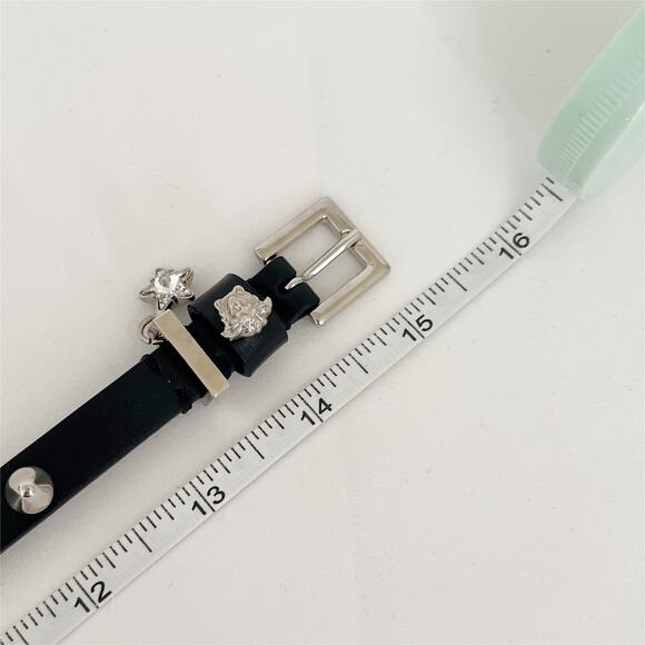 VERSACE La Medusa Embellished Leather Black Choker Necklace NWOT - Picture 9 of 11